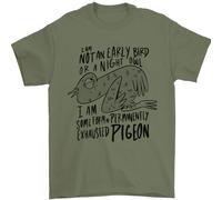 Maglietta Uomo Divertente Pigeon 100% Cotone Jersey Preshrunk