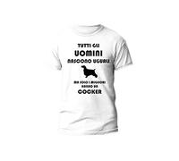 Maglietta Uomo Divertente Tutti Gli Uomini Nascono Uguali Solo i Migliori Hanno Un Cocker Tshirt Cane Amico Idea Regalo