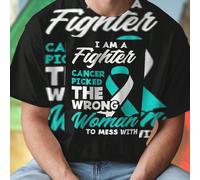 Maglietta Uomo Donna I am a fighter cancer picked the wrong woman to mess with Motivazionale Regalo Divertente Stile Casual Cotone Idea Regalo Fitness Offerta Speciale Sconto Esclusivo L,M,S,XL,XXL,XX