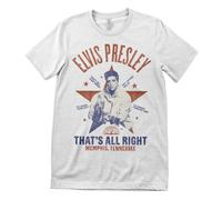 Maglietta Uomo Elvis Presley That's All Right Manica Corta Colore Bianco