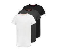 Maglietta uomo girocollo orlo arrotolato manica corta basic 3 pezzi