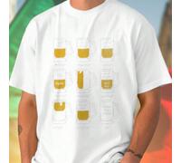 Maglietta Uomo Half Full Half Empty Pint of Beer Optimist Pessimist Realist Gas Liquid Physicist Surrealist Relativist Utopist Scepticist It's Not Beer Another Beer Please Idea Regalo Creativo Diverte