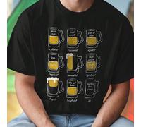 Maglietta Uomo Half Full Half Empty Pint of Beer Optimist Pessimist Realist Gas Liquid Physicist Surrealist Relativist Utopist Scepticist It's Not Beer Another Beer Please Idea Regalo Creativo Diverte