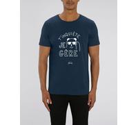 Maglietta Uomo Maniche Corte T'Preoccupato Je Gere Colore Blu Navy