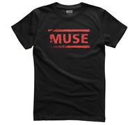 Maglietta Uomo MUSE Originale Ufficiale Logo, Manica Corta, Girocollo, Nera