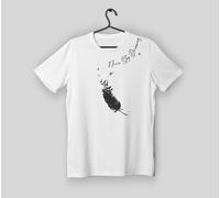 Maglietta Uomo “Never Stop Dreaming”- TS59/N T-Shirt con Grafica Piuma e Uccelli