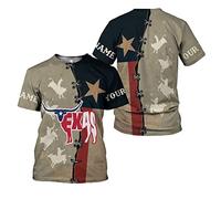 Maglietta Uomo Personalized Name Texas Flag And Map Dont Mess with Texas 3D Magliette Basic Girocollo Maglietta T-Shirt Casual Tee T-Shirt per Relax, Corsa, Lavoro 3XL