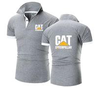 Maglietta Uomo Slim Fit Ca.ter-pillar, Manica Corta Cotone Po.lo Shirt, Maglia Uomo Traspirante per Ciclismo Fitness, Palestra(Light Grey,XL)