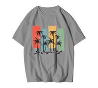 Maglietta Uomo Stile retrò America Stati Uniti Bandiera Messico 2025 Moda Casual Comfort Tessuto (Grey, XL)