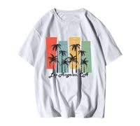 Maglietta Uomo Stile retrò America Stati Uniti Bandiera Messico 2025 Moda Casual Comfort Tessuto (White, XL)