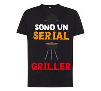 Maglietta Uomo T-Shirt Divertente Ironica Sono Un Serial Griller stampa diretta