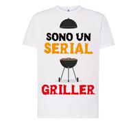 Maglietta Uomo T-Shirt Divertente Ironica Sono Un Serial Griller stampa diretta