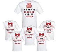 Maglietta Uomo,T-Shirt Personalizzata con Stampa Frontale Divertente, per Addio al Celibato,in Cotone Bianco,Idea Regalo Matrimonio (IT, Testo, XL, Regular, Regular, Testimone)
