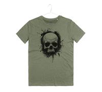 Maglietta Uomo Teschio Studio Tatuaggio Black Ink Brush Tattoo Skull T-Shirt Man