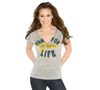 Maglietta V-Neck Grigia Fan For Life Delle Green Bay Packers Per Donna