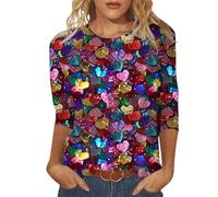 Maglietta Vedo Non Vedo Bluse Leggings Azzurra Bordeaux Aderente Cintura Bluette Femminili Arcobaleno nel Uguale Disegni Largo Jersey Ricamata I Hop Cobalto Lanterna