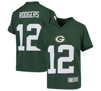 Maglietta Verde Bay Packers Con Nome E Numero Di Aaron Rodgers A V Per Ragazzi