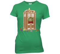 Maglietta Verde T-Shirt Doctor Who Gingerbread TARDIS, Piccola