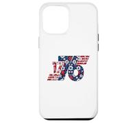 Maglietta vintage americana con motivo floreale rosso bianco e blu 1776 Custodia per iPhone 12 Pro Max