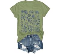 Maglietta vintage anni '90 tatuaggio animali marini oceano natura t-shirt divertente Seaworld manica corta t-shirt, Verde, S