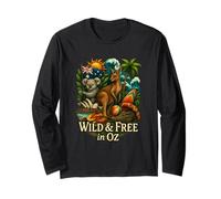 Maglietta Vintage Australia Aussie Spirit con Canguro Maglia a Manica