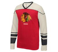 Maglietta Vintage CCM A Maniche Lunghe Applique Dei Chicago Blackhawks, Media