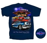 Maglietta Vintage Chevy Chevrolet Bel Air Neon Per Guida Notturna