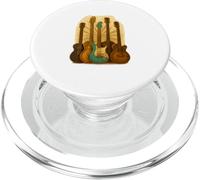 Maglietta Vintage Chitarra Caffè Retro Musica PopSockets PopGrip per MagSafe