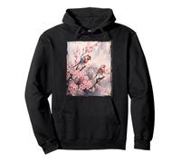 Maglietta vintage con fiori di ciliegio con albero di Sakura Art giapponese Felpa con Cappuccio