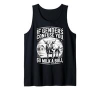 Maglietta vintage con scritta "If Genders Confuse You Go Milk A Bull Shirt Canotta