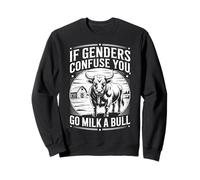 Maglietta vintage con scritta "If Genders Confuse You Go Milk A Bull Shirt Felpa