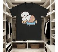 Maglietta vintage da uomo e unisex con la coppia di orsi Bubu e Dudu - Simpatiche magliette da bagno abbinate, magliette a maniche corte con scollo rotondo dalla vestibilità ampia per l'estate e per t