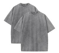 Maglietta vintage da uomo in tinta unita, girocollo, casual, oversize, a maniche corte, unisex, alla moda, comoda, traspirante, da lavoro, corsa, attività all'aperto, Rosso anguria, M