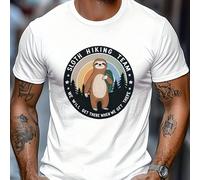 Maglietta "We'll Make It" del team Sloth Hiking, t-shirt da uomo con scollo rotondo, 220 g/m², per l'estate, in puro cotone, maniche corte (1 pezzo) T-shirt da uomo a maniche corte e scollo tondo, cas