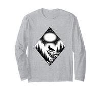 Maglietta Wolf Howling Moon - Retro Wildlife Wolf Nature Maglia a Manica