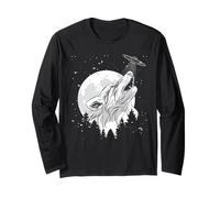 Maglietta Wolf in moon light - Fantastico lupo che ulula Maglia a Manica