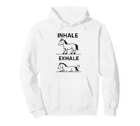 Maglietta Yoga Divertente Inhale Exhale Meditazione Cavallo Felpa con Cappuccio