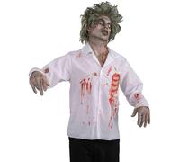 Maglietta Zombie Con Macchie Di Sangue E Ossa Costume Adulto Standard