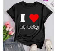 Magliette a maniche corte da donna - Personalizzabili con un design a tema "Ti amo", aggiungi il tuo testo, scegli i colori e i font, oppure come regalo. Maglietta con slogan sportiva L,M,S,XL,XSTessu