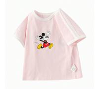 Magliette a maniche corte Disney per bambine Balabala, magliette per bambine per l'estate 2025 9-12M,18-24M,3-4 anni,5 anni,7 anniFumetto,Ritratto,Geometrico,LettereMiscele di cotone