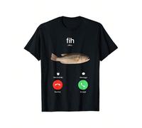 Magliette a maniche corte in cotone con scollo tondo per uomo e donna - Top casual traspiranti e comodi con divertenti magliette con la grafica "Fish vs Fih" e l'errore di battitura del telefono - Mag
