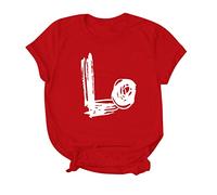 Magliette abbinate per coppie, top a maniche corte con grafica rossa amore, magliette girocollo in cotone al tatto, abito romantico per San Valentino, appuntamento notturno, Rosso, L
