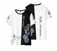 Magliette anime del gioco NieR:Automata Yorha No.2 Type B Summer Refresh Cartoon per fan di Manga 2B regalo cosplay, Bianco 3, M