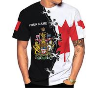 Magliette Basic Personalized Canada Canadian Flag Pride Maglietta Uomo Traspirante Sport Uomo T-Shirt Girocollo Maglietta Tee-Shirt per Hip-Hop, Bodybuilding, Palestra L