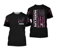Magliette Basic Personalized Name Nurse Uniform Emergency Medical Technician Sport Uomo T-Shirt Manica Corta Maglietta Uomo Casual Maglietta Tee-Shirt per Hip-Hop, Sport, Palestra 3XL