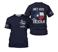 Magliette Basic Personalized Name Texas Flag And Map Dont Mess with Texas 3D Maglietta Uomo Manica Corta Tee T-Shirt Casual Maglietta T-Shirt per Corsa, Tutti I Giorni, Relax L