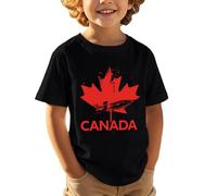 Magliette Bianche Bambino - Maglietta a Maniche Corte per Bambini Casual Comoda e alla Moda Sportiva con Stampa a Foglia d'Acero per la Festa Nazionale Canadese Europea Giorno