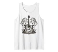 Magliette Chitarra Acustica Shadow Lake Chitarra Alberi Tee Canotta