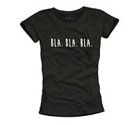 Magliette con Frasi Simpatiche BLA BLA BLA T-Shirt Divertenti Donna Nera M