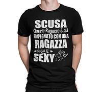 Magliette Coppia Fidanzati, Regalo per Lui e per Lei, T Shirt Coppia Idee Regalo Anniversario, Magliette Sposi Anniversario Matrimonio Regalo Romantico (Nero, Uomo, XL)